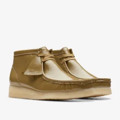 Clarks Wallabee Boot Dark Olive Patent Discount