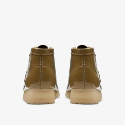Clarks Wallabee Boot Dark Olive Patent Discount