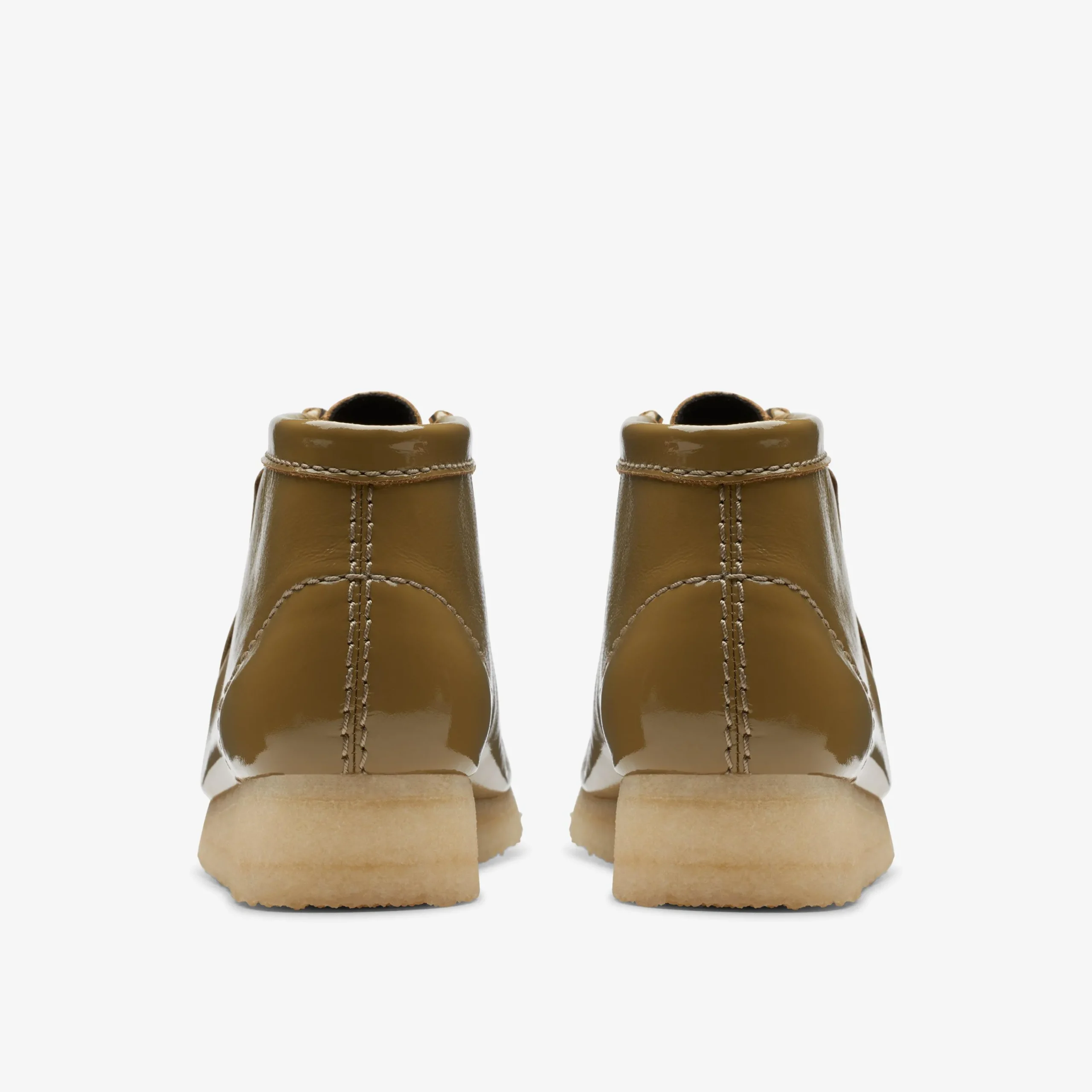 Clarks Wallabee Boot Dark Olive Patent Discount