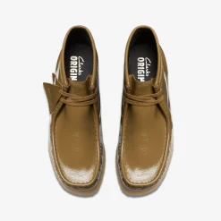 Clarks Wallabee Boot Dark Olive Patent Discount