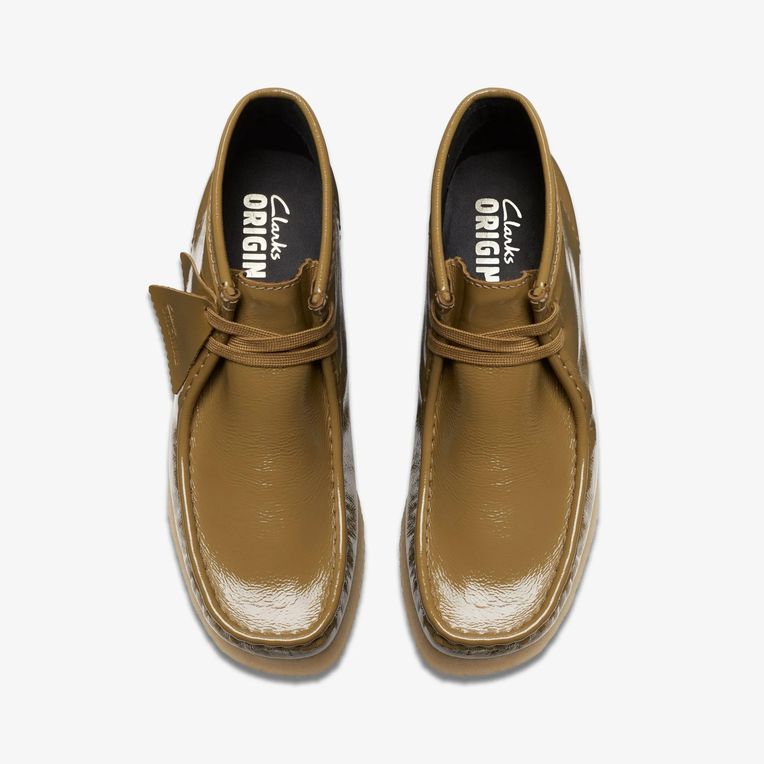 Clarks Wallabee Boot Dark Olive Patent Discount