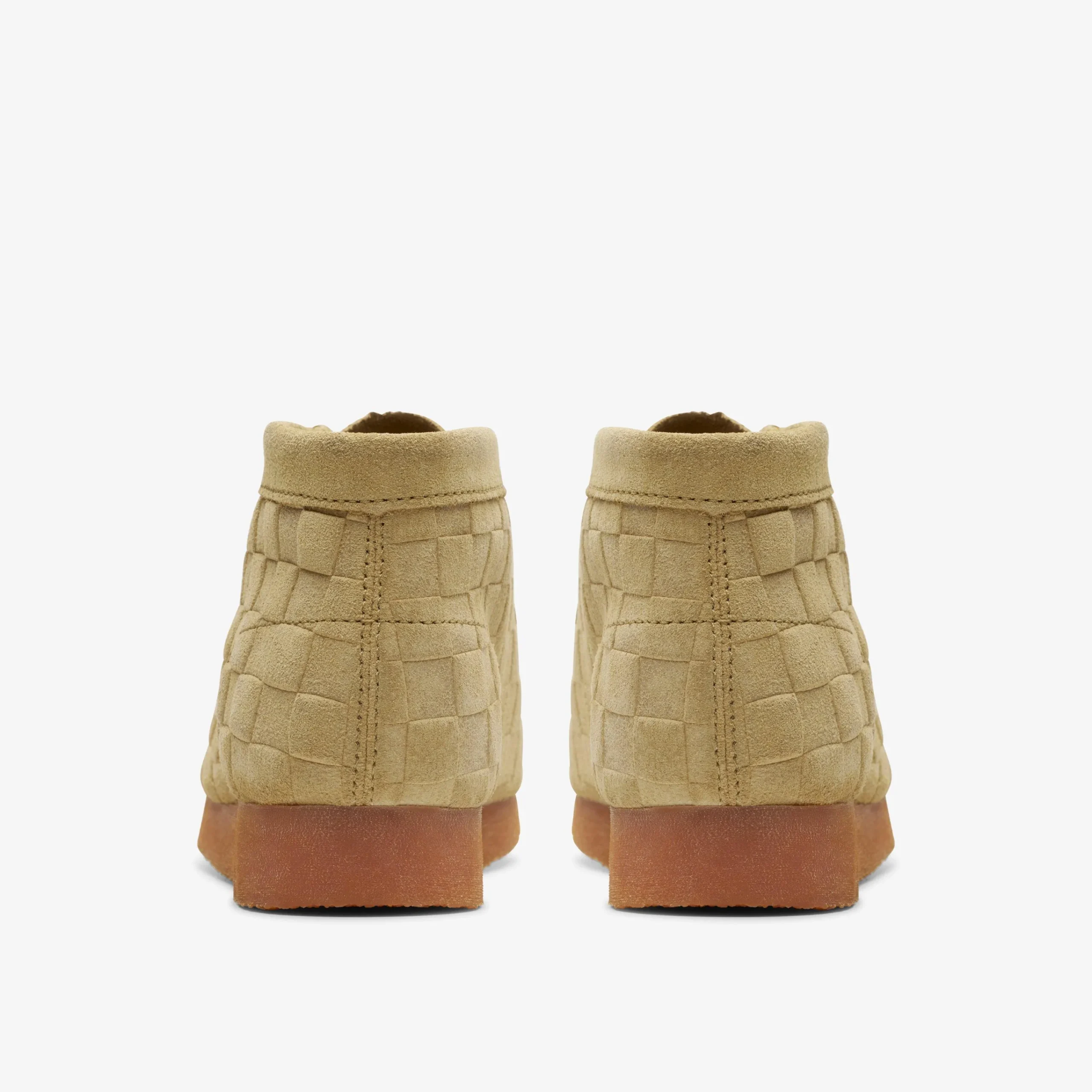 Clarks Wallabee Boot Older Beige Check Discount