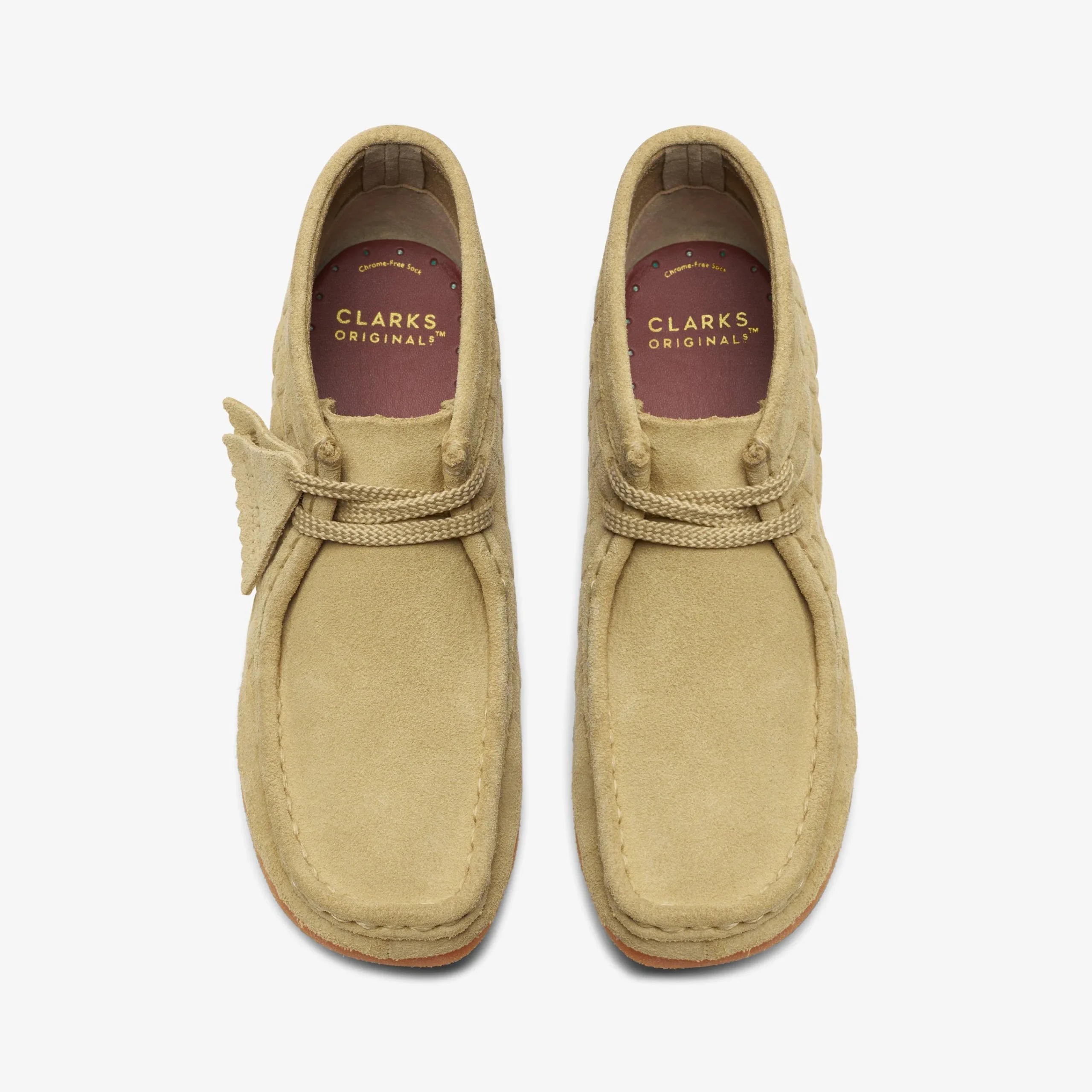 Clarks Wallabee Boot Older Beige Check Discount