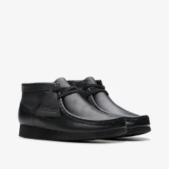 Clarks Wallabee Boot Older Black Leather Shop