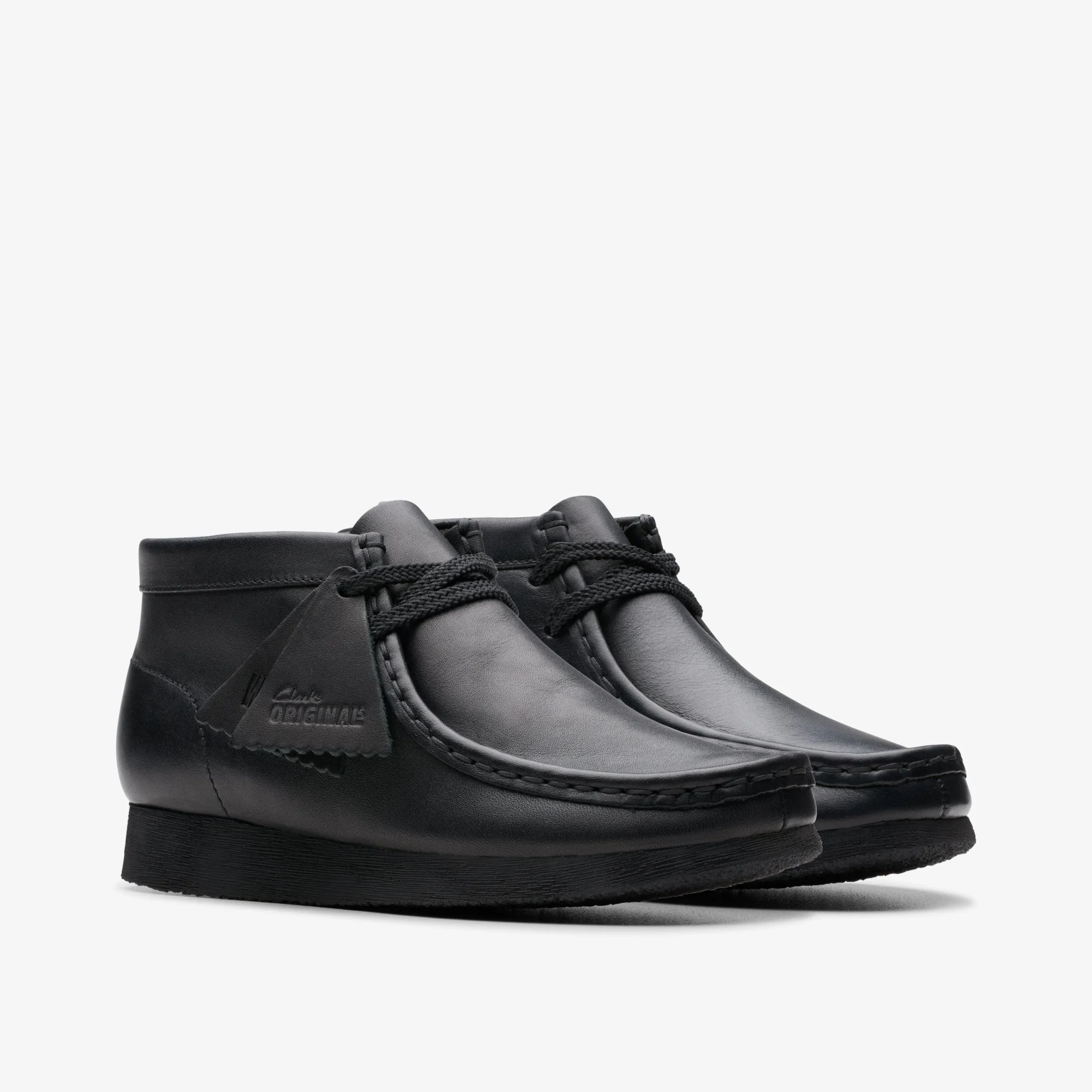 Clarks Wallabee Boot Older Black Leather Shop