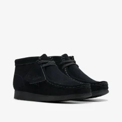 Clarks Wallabee Boot Older Black Suede Best Sale