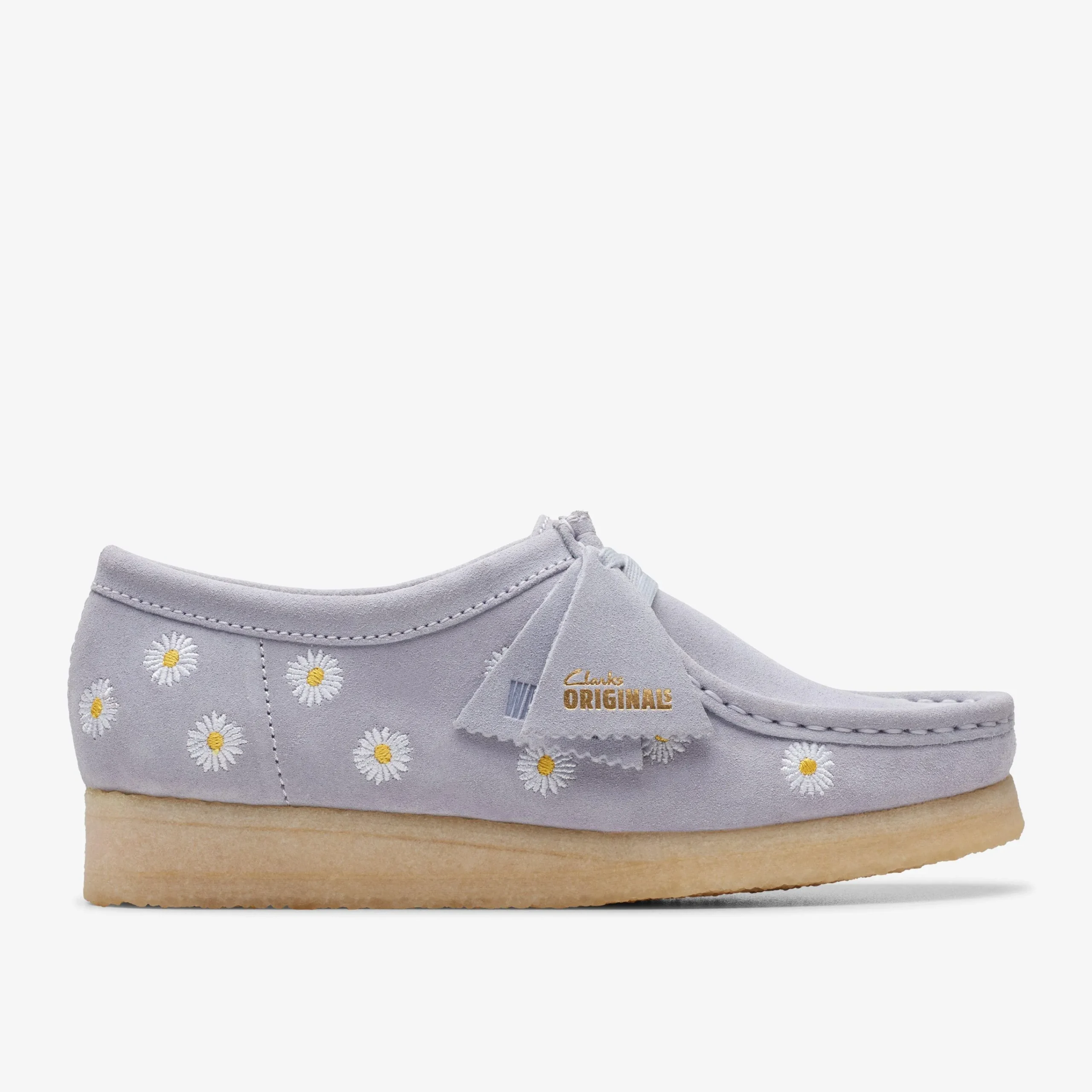 Clarks Wallabee Cloud Grey Embroidery Store