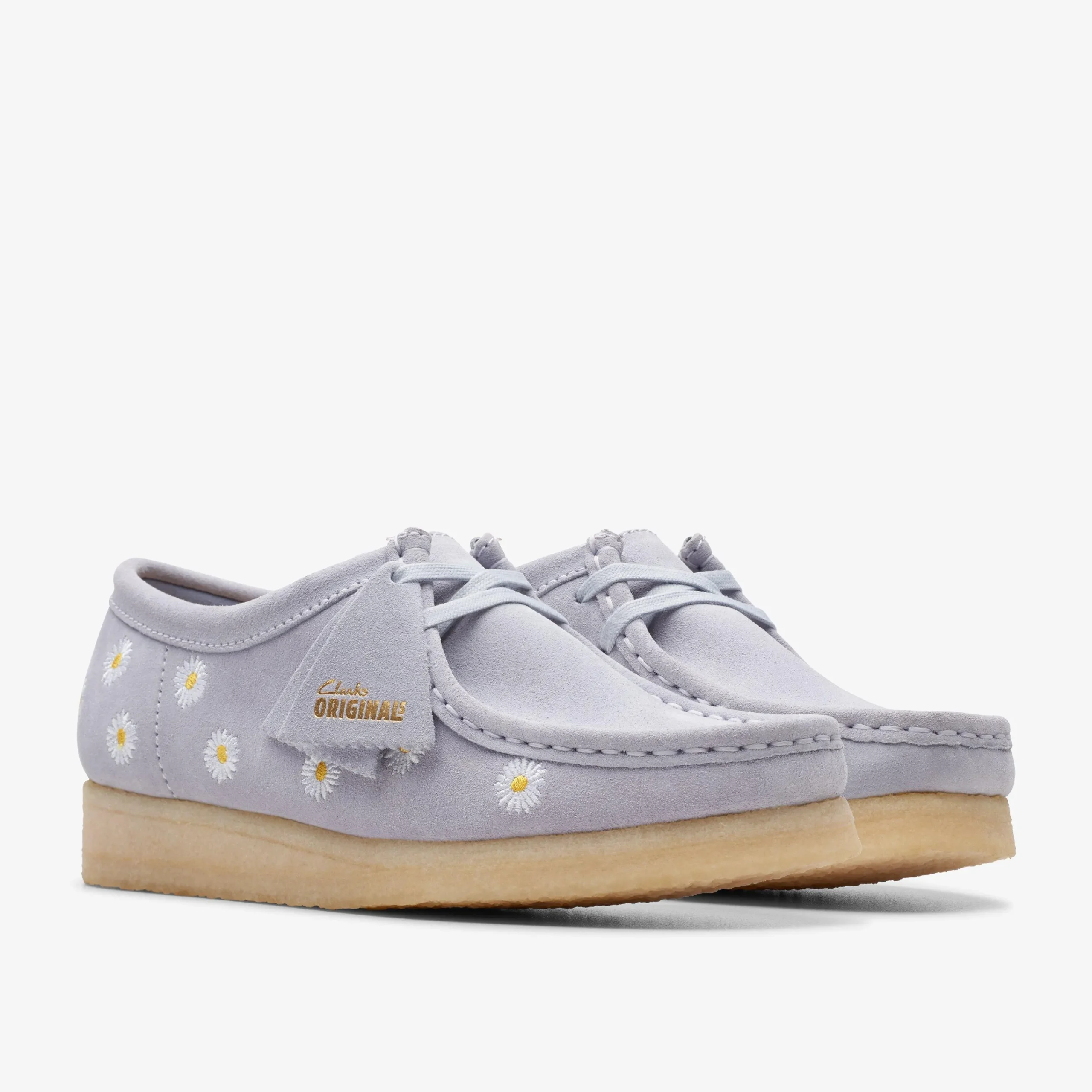 Clarks Wallabee Cloud Grey Embroidery Store
