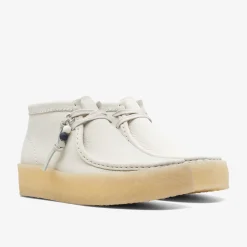 Clarks Wallabee Cup Boot White Nubuck Sale
