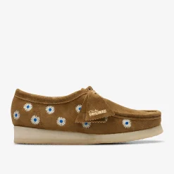 Clarks Wallabee Dark Olive Embroidery Best Sale