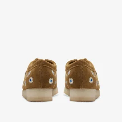 Clarks Wallabee Dark Olive Embroidery Best Sale