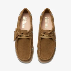 Clarks Wallabee Dark Olive Embroidery Best Sale
