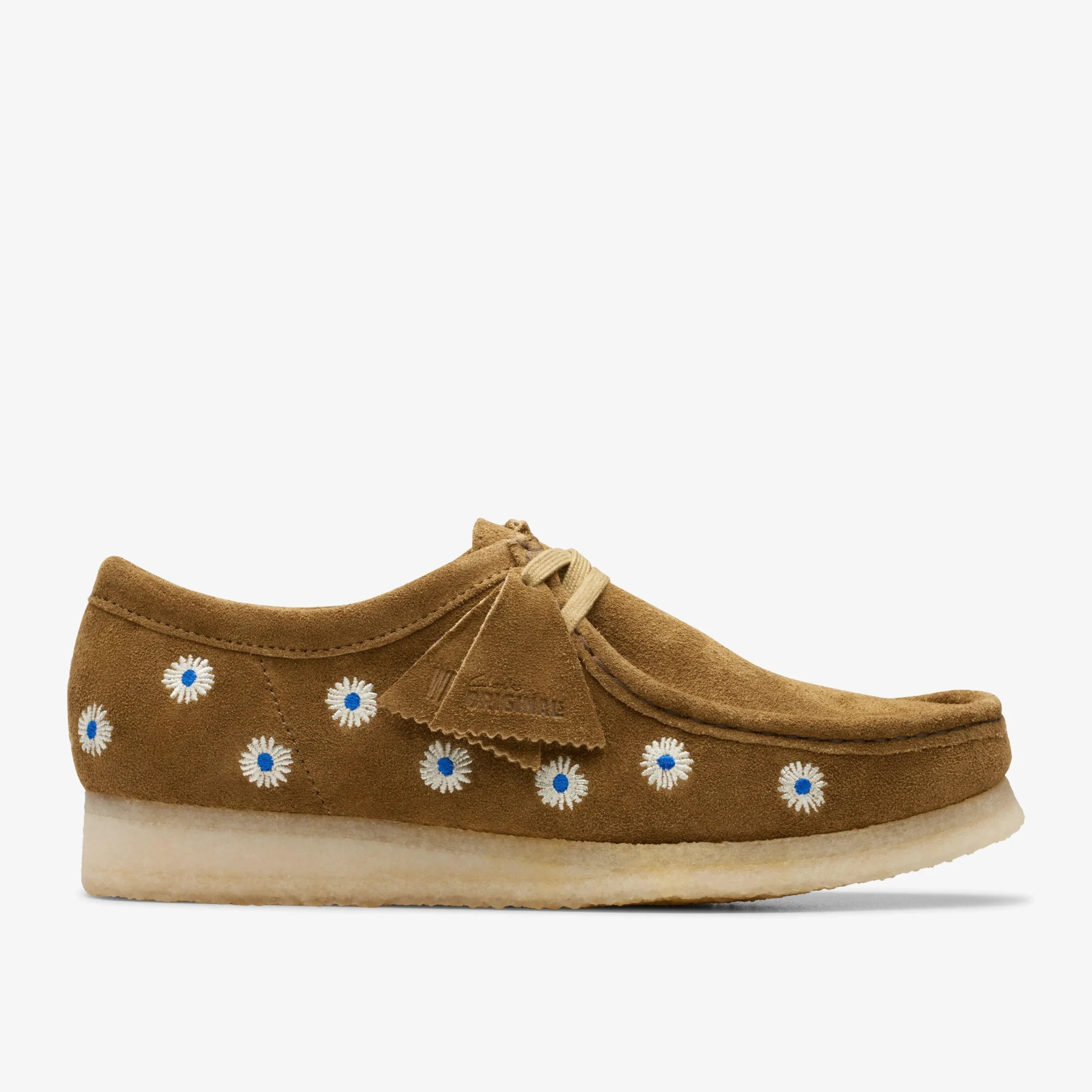 Clarks Wallabee Dark Olive Embroidery Fashion