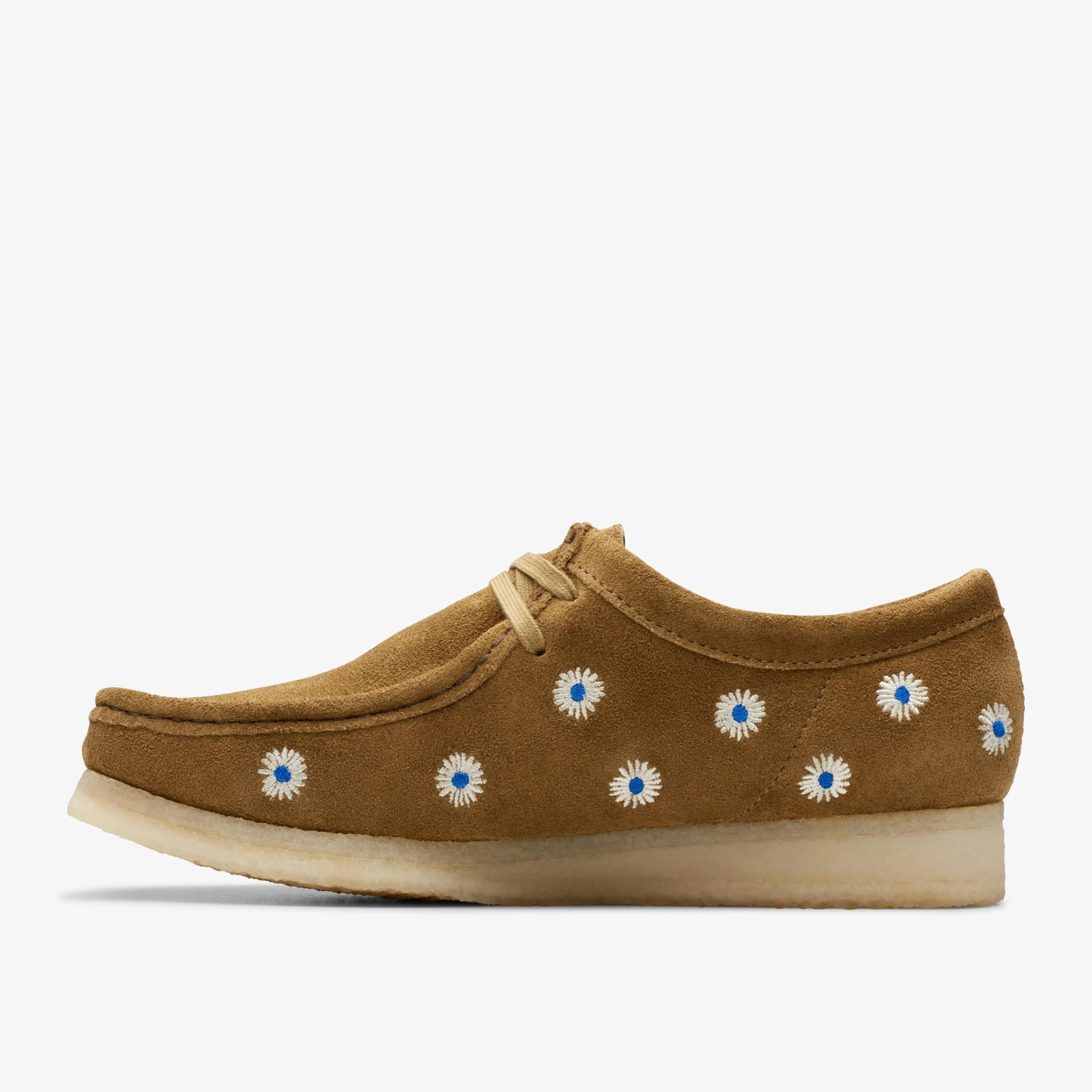 Clarks Wallabee Dark Olive Embroidery Fashion