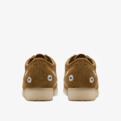 Clarks Wallabee Dark Olive Embroidery Fashion