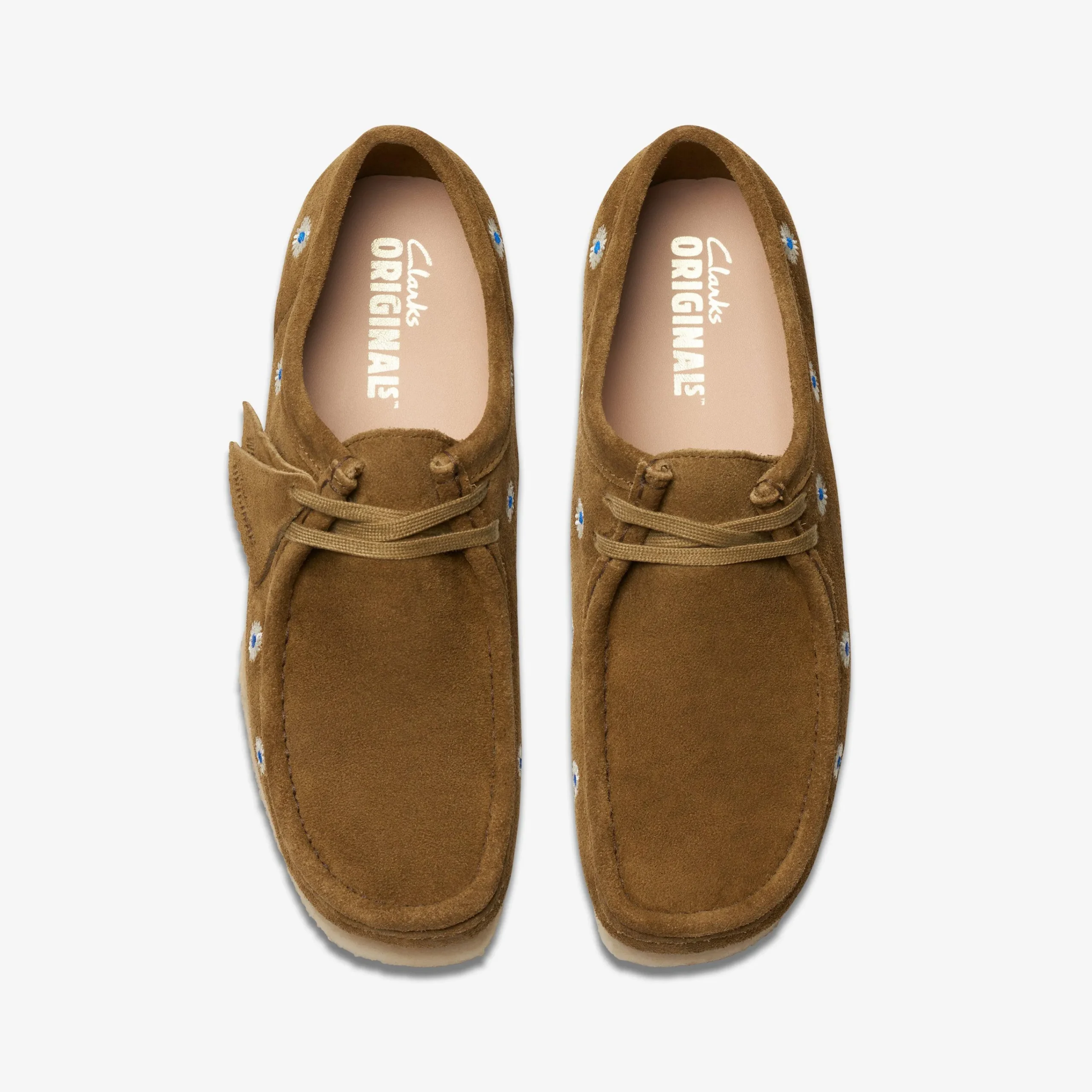 Clarks Wallabee Dark Olive Embroidery Fashion