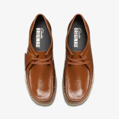 Clarks Wallabee Dusk Brown Patent Sale