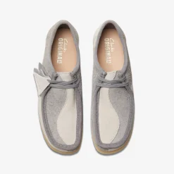 Clarks Wallabee Grey/Off White Cheap