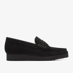 Clarks Wallabee Loafer Black Suede Discount