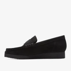 Clarks Wallabee Loafer Black Suede Discount