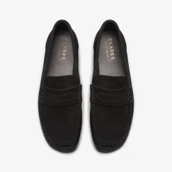 Clarks Wallabee Loafer Black Suede Discount