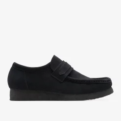 Clarks Wallabee Loafer Black Suede Flash Sale