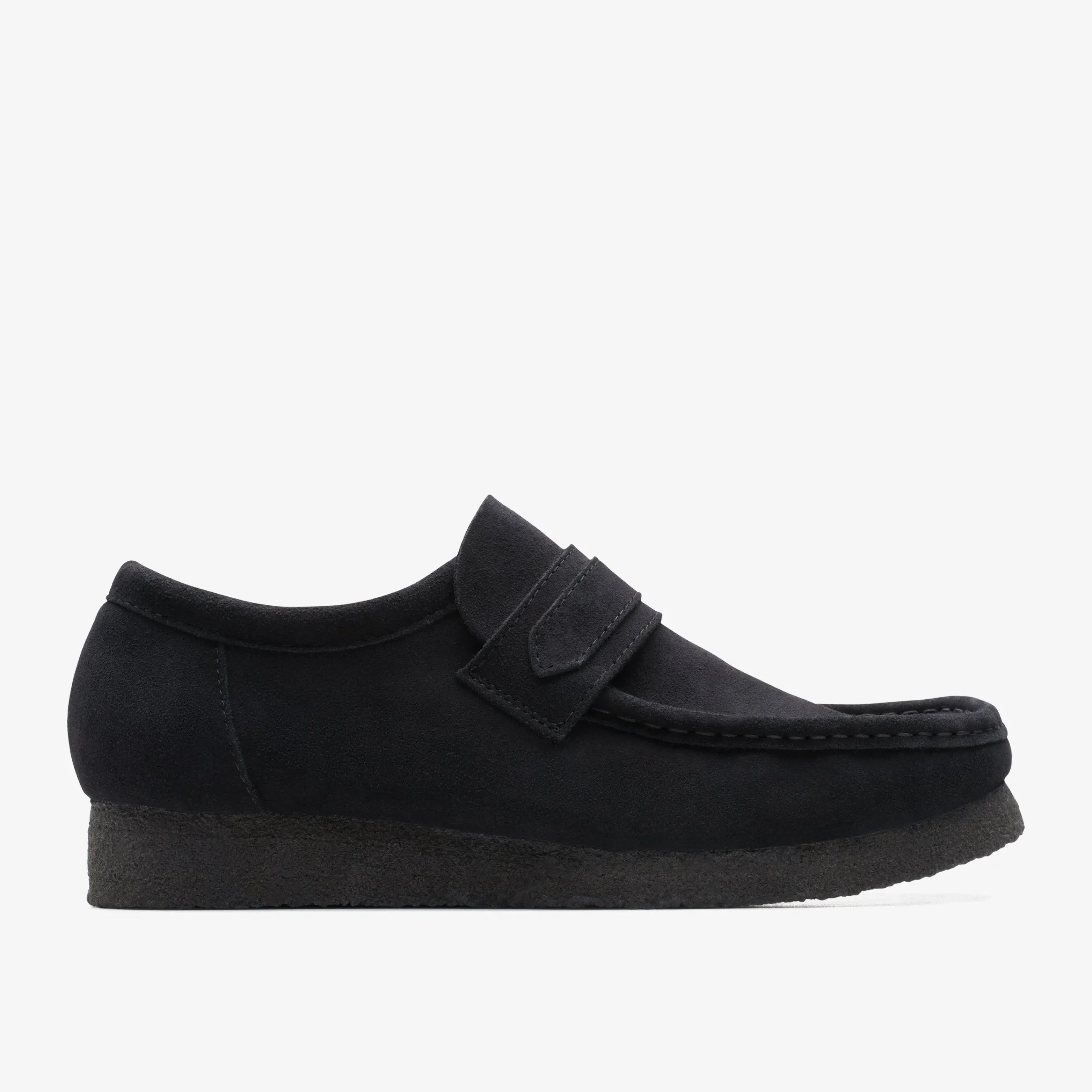 Clarks Wallabee Loafer Black Suede Flash Sale