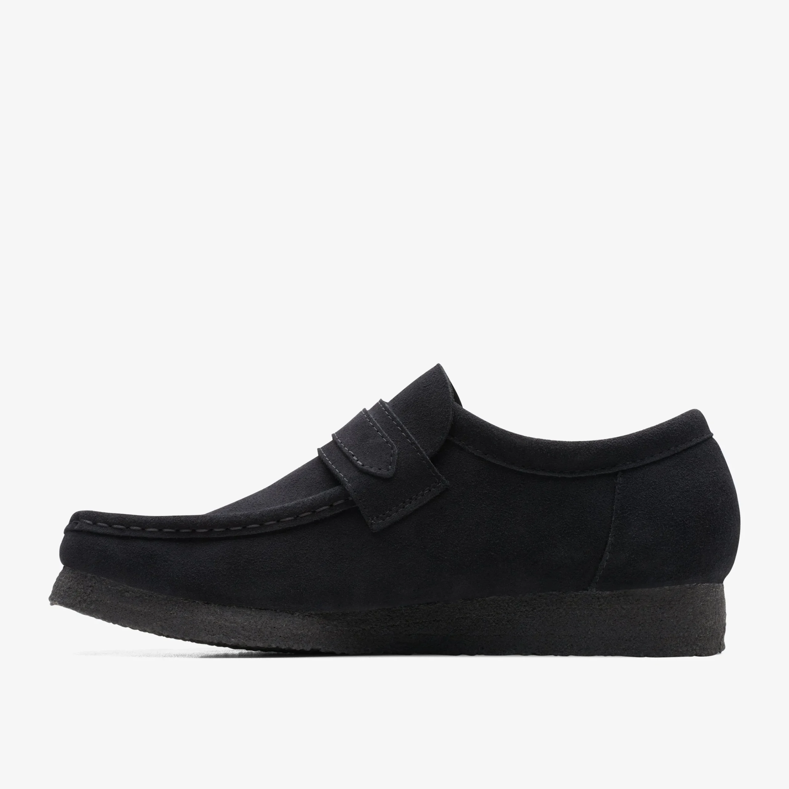 Clarks Wallabee Loafer Black Suede Flash Sale
