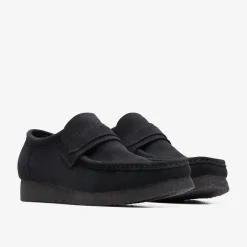 Clarks Wallabee Loafer Black Suede Flash Sale