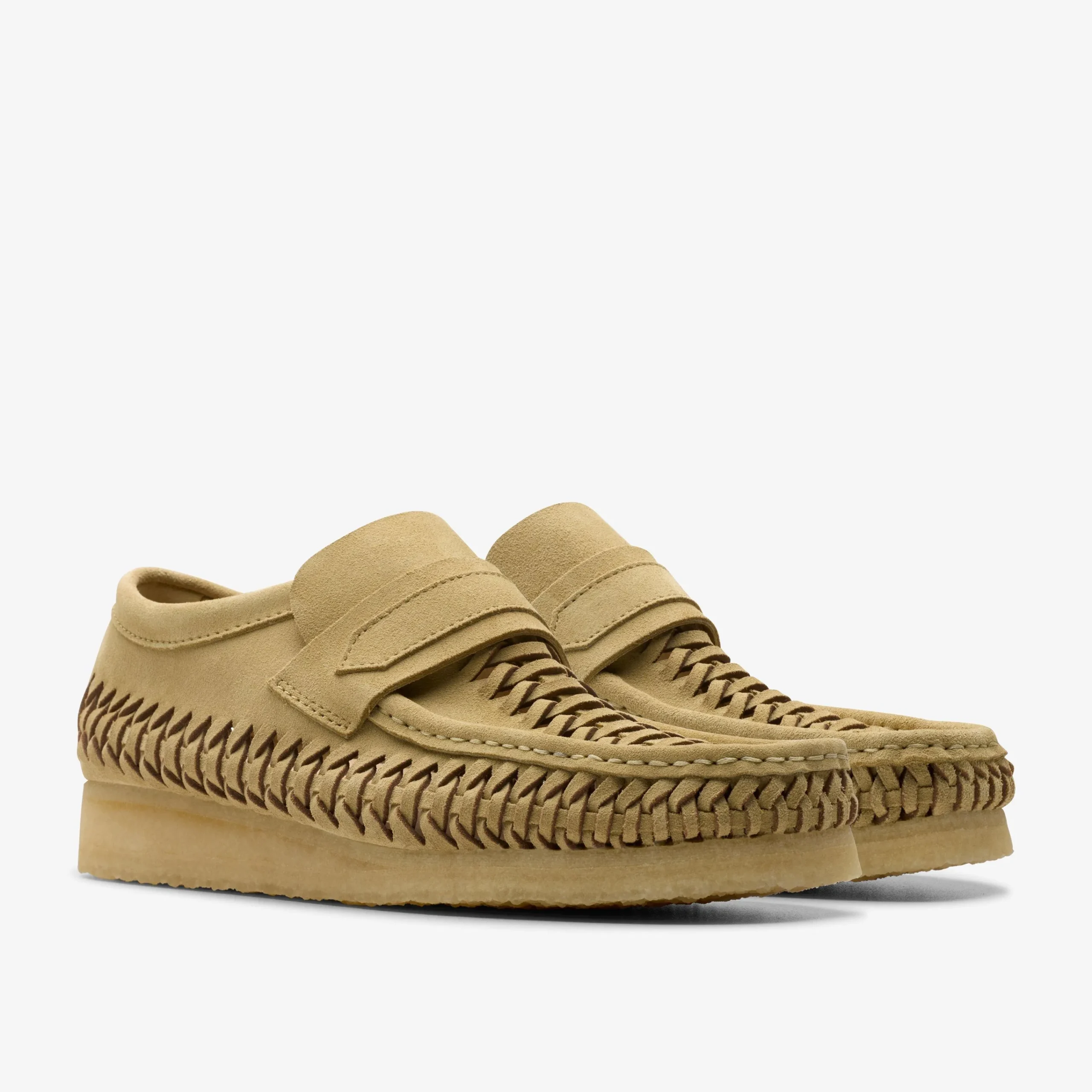 Clarks Wallabee Loafer Weave Maple Suede Store