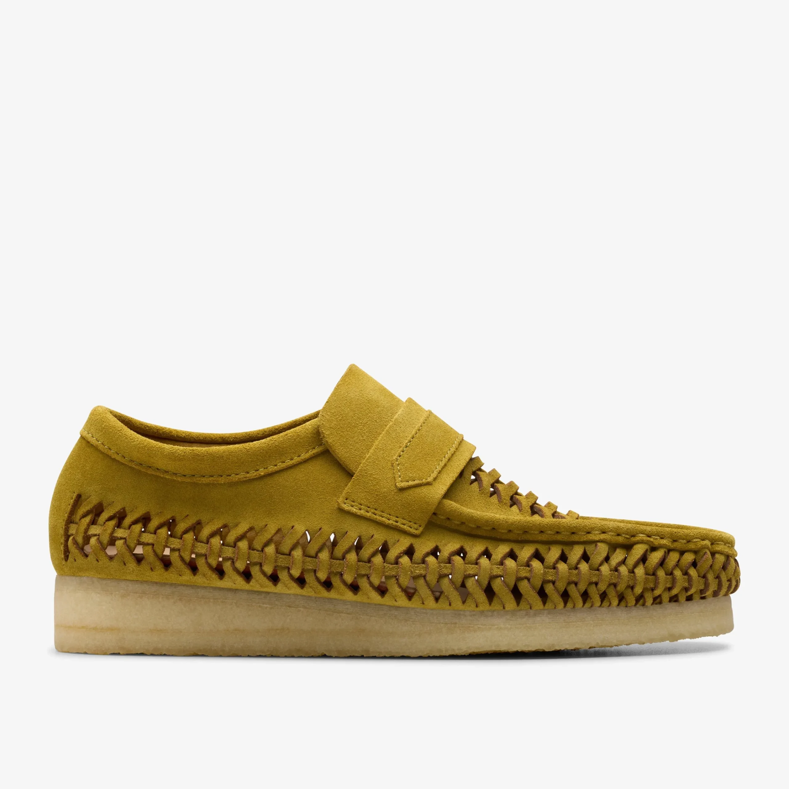 Clarks Wallabee Loafer Weave Olive Suede Cheap