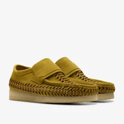 Clarks Wallabee Loafer Weave Olive Suede Cheap