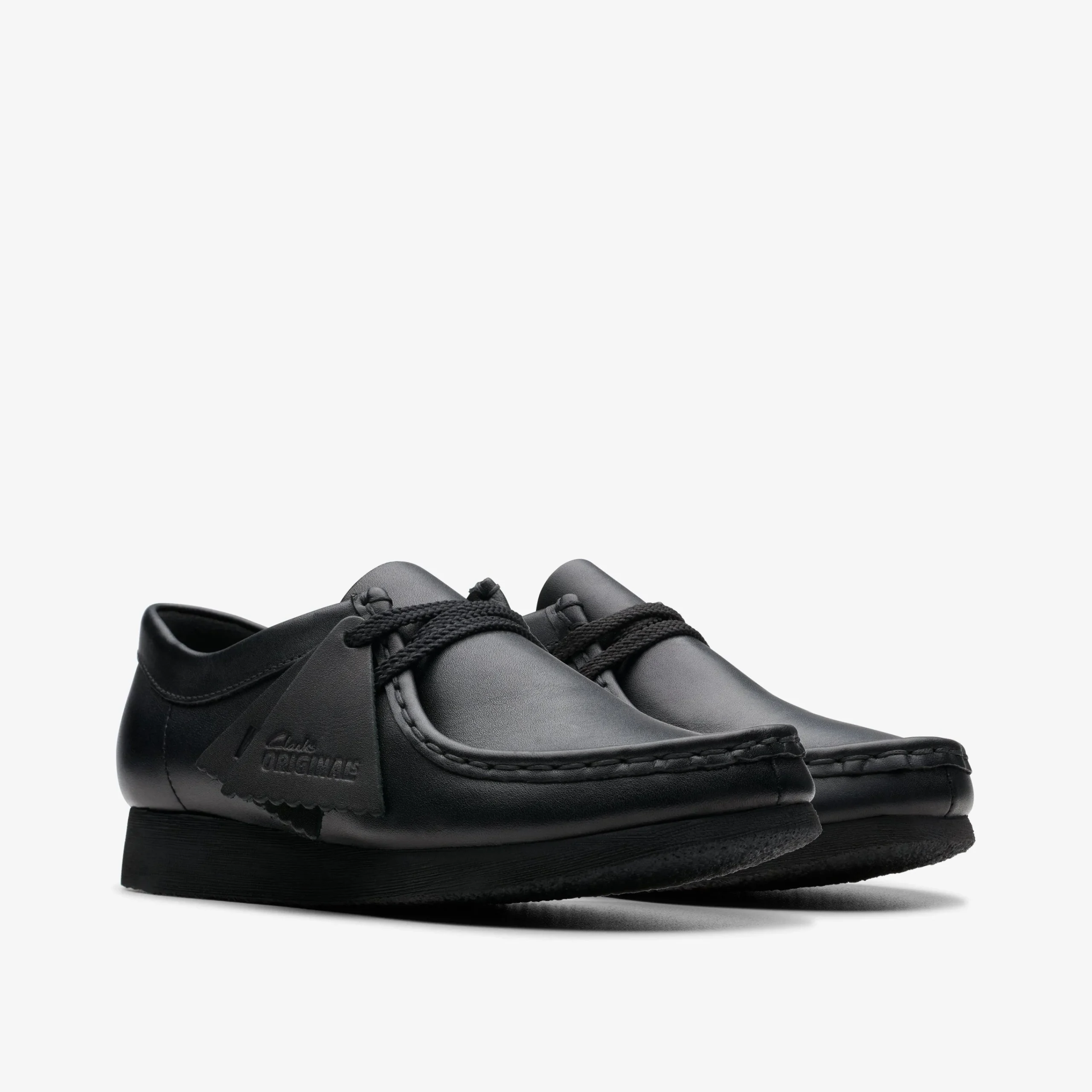 Clarks Wallabee Older Black Leather Clearance