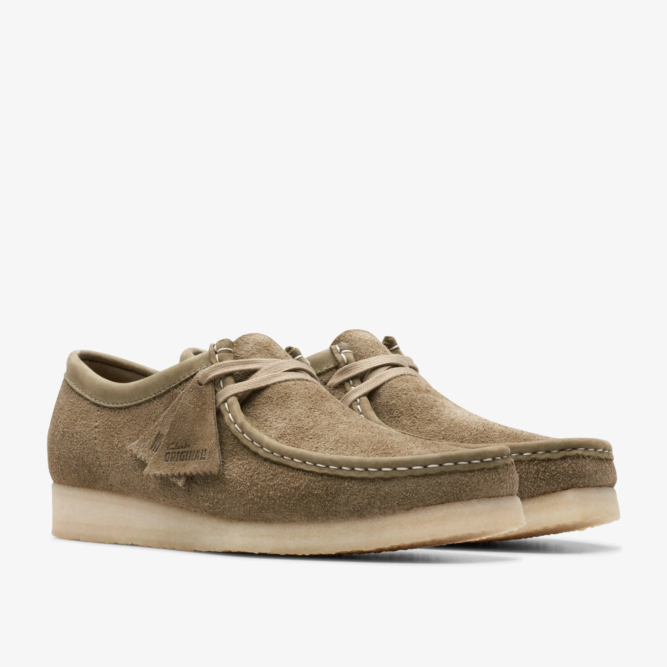Clarks Wallabee Pale Khaki Suede Shop