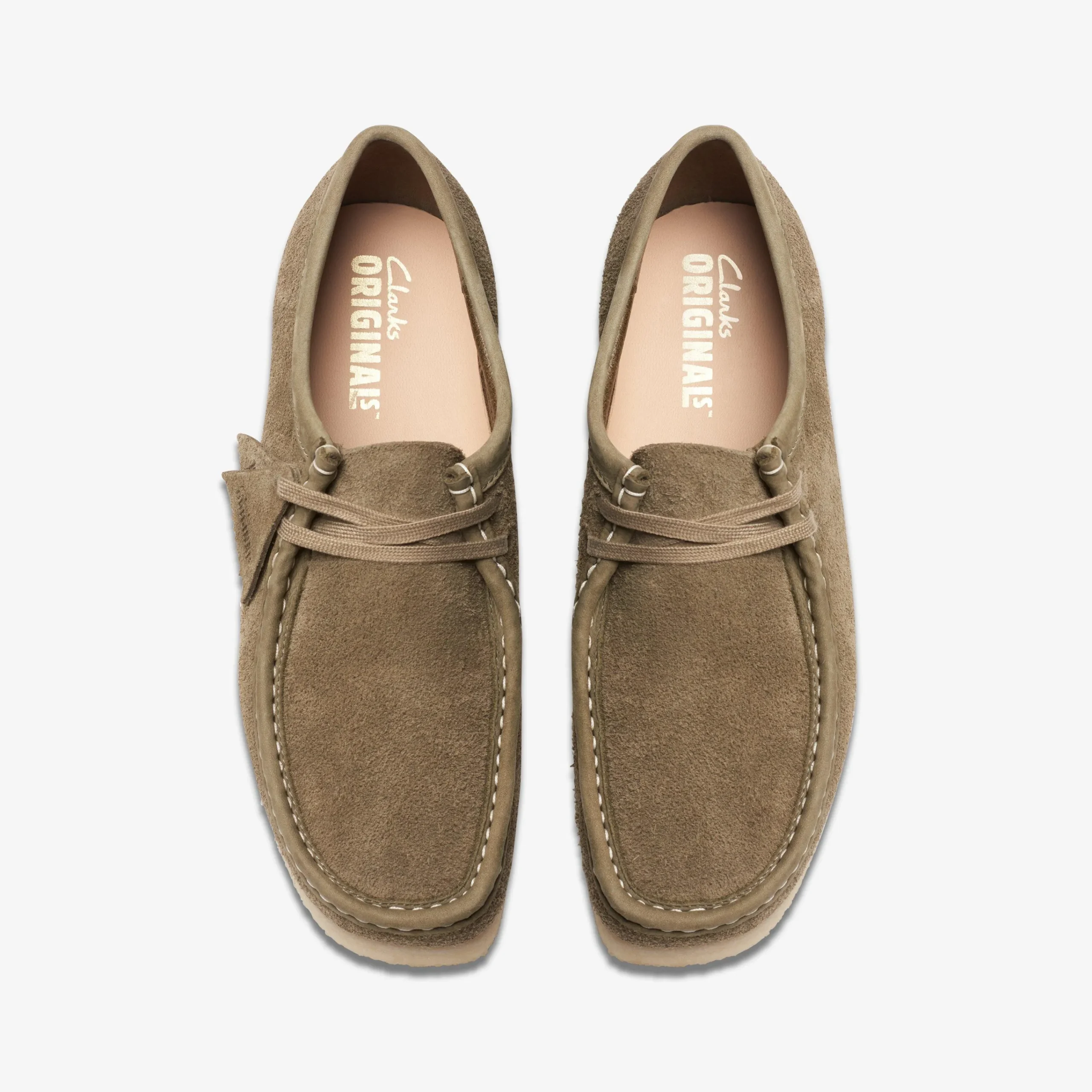 Clarks Wallabee Pale Khaki Suede Shop