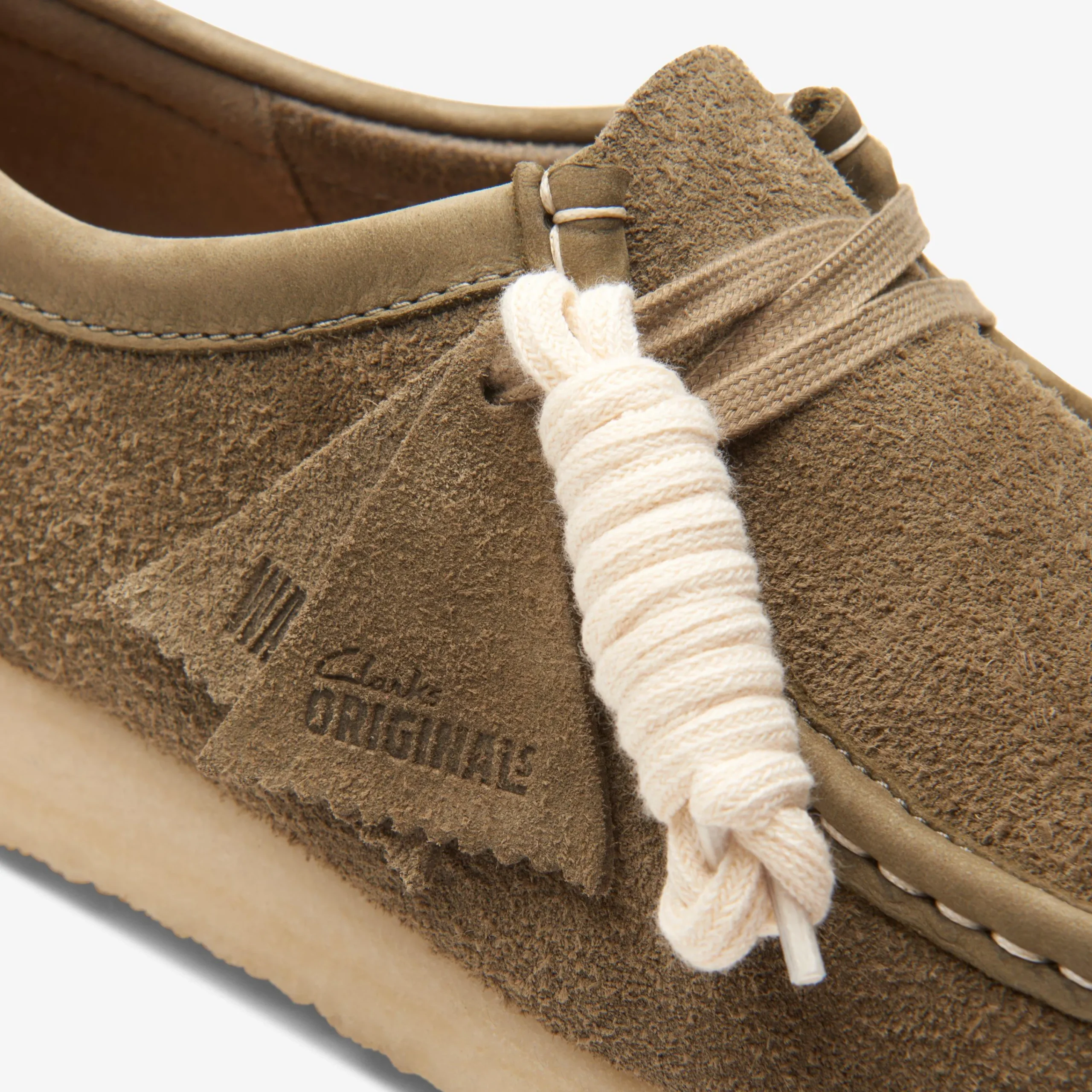Clarks Wallabee Pale Khaki Suede Shop