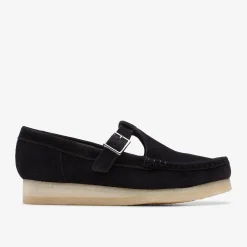 Clarks Wallabee T-Bar Black Suede Store