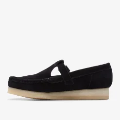 Clarks Wallabee T-Bar Black Suede Store
