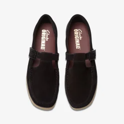 Clarks Wallabee T-Bar Black Suede Store