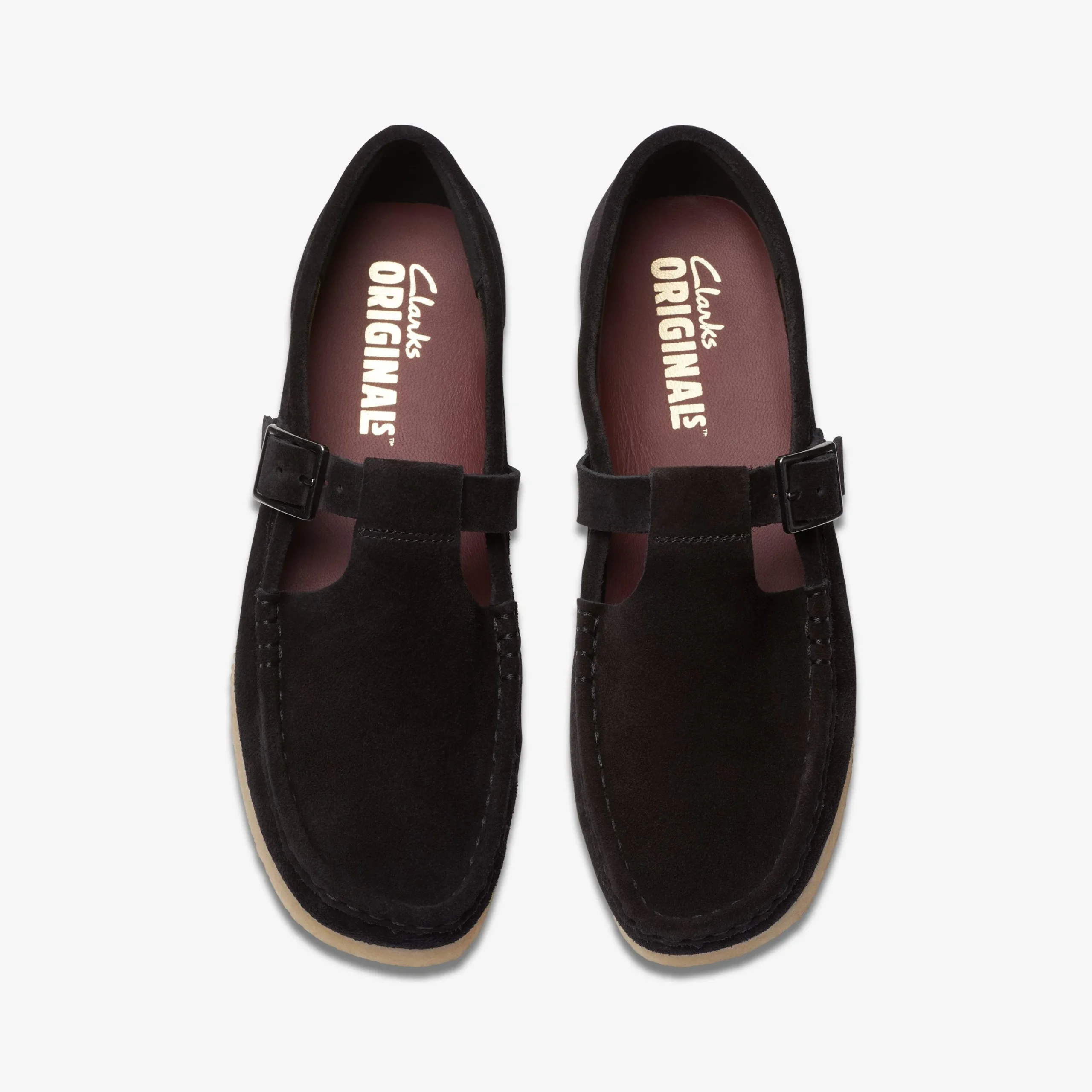 Clarks Wallabee T-Bar Black Suede Store
