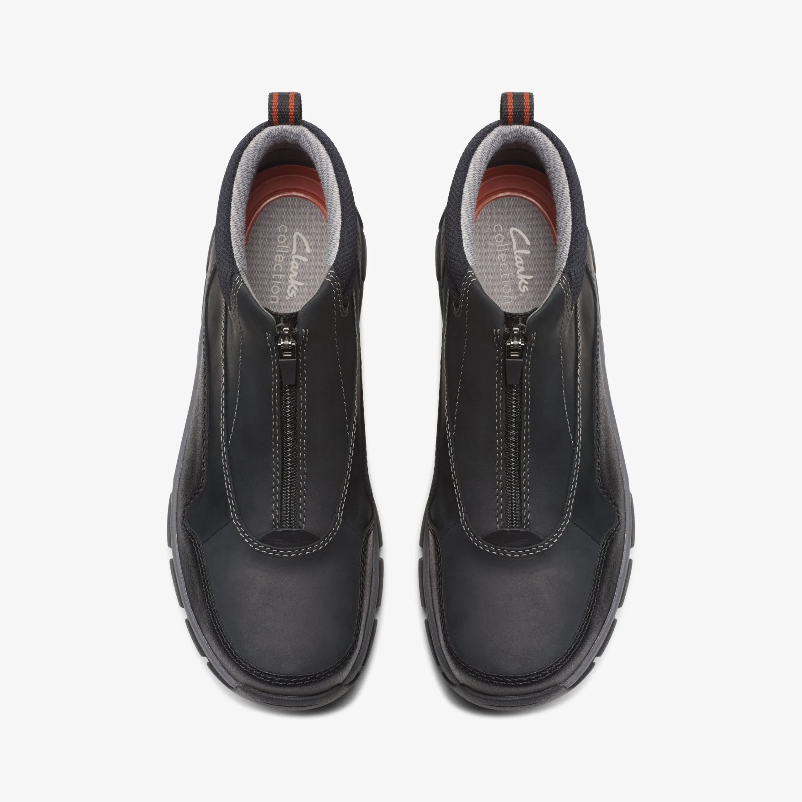 Clarks Walpath Zip Black Leather New