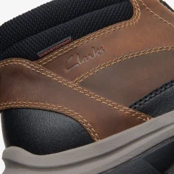 Clarks Walpath Zip Dark Tan Leather Outlet