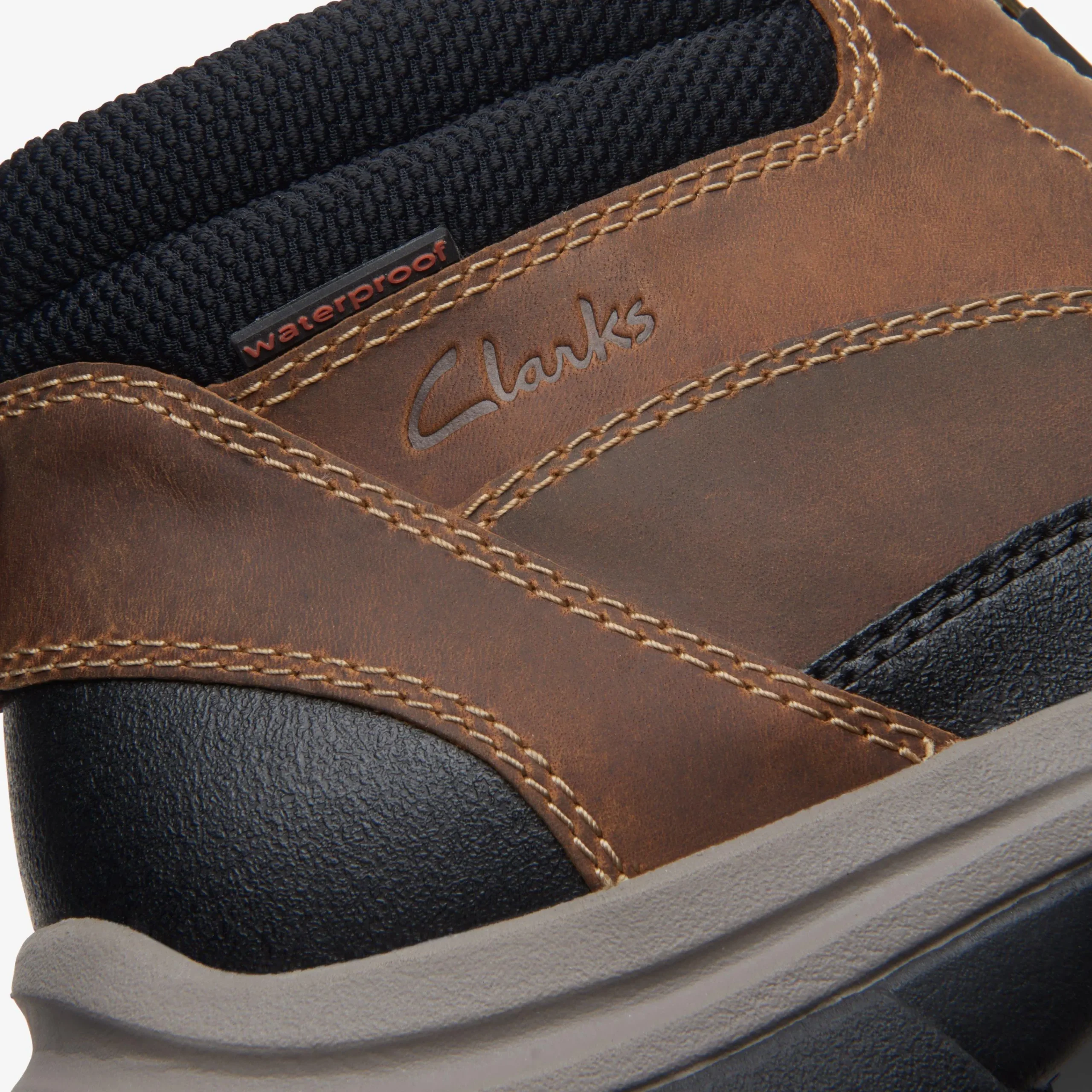 Clarks Walpath Zip Dark Tan Leather Outlet