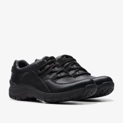 Clarks Wave Range Black Leather Clearance