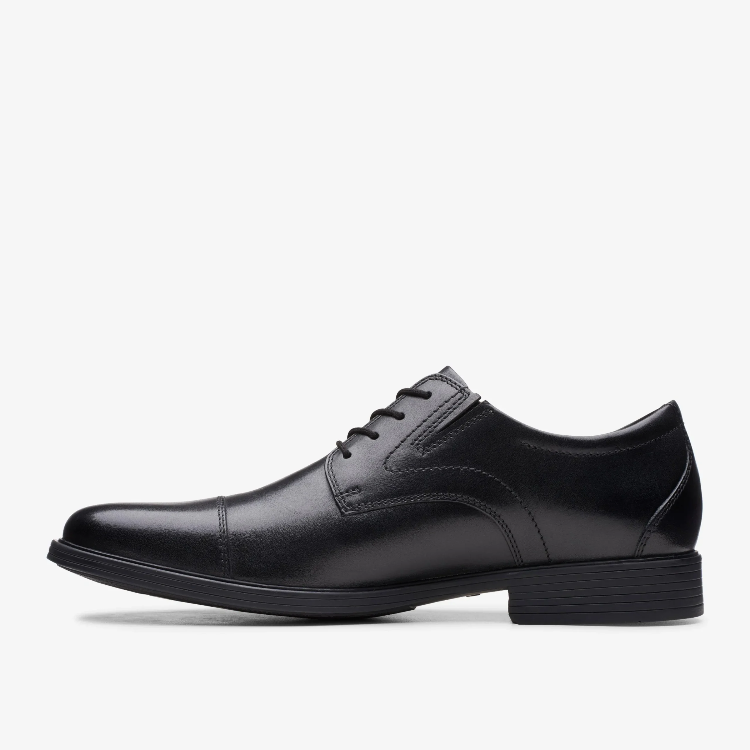 Clarks Whiddon Cap Black Leather Shop