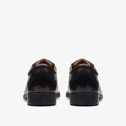 Clarks Whiddon Cap Black Leather Shop