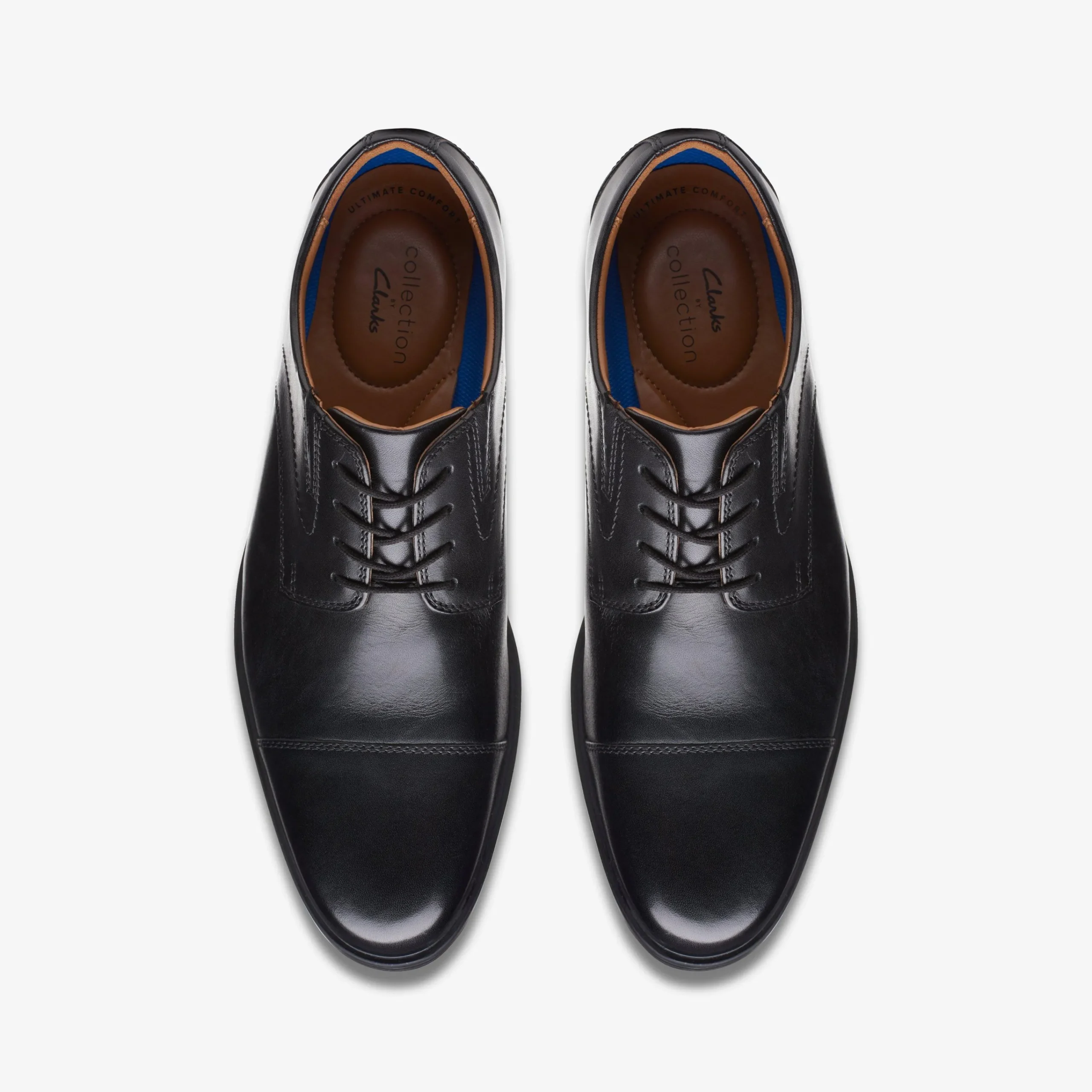 Clarks Whiddon Cap Black Leather Shop