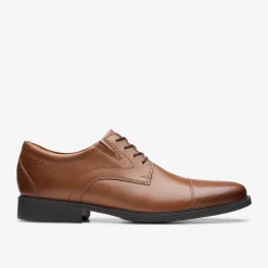Clarks Whiddon Cap Dark Tan Leather Best Sale