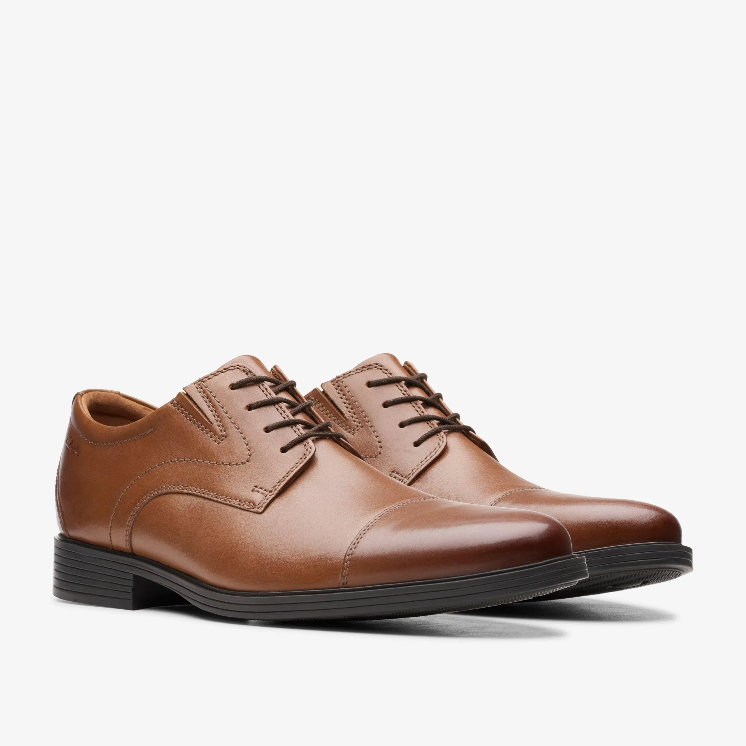 Clarks Whiddon Cap Dark Tan Leather Best Sale