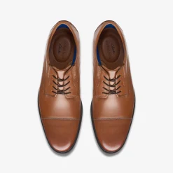 Clarks Whiddon Cap Dark Tan Leather Best Sale